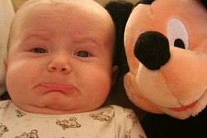 mickey upsets baby